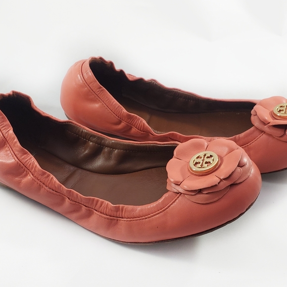 Tory Burch Ballet Flats Orange Leather - Picture 2 of 7
